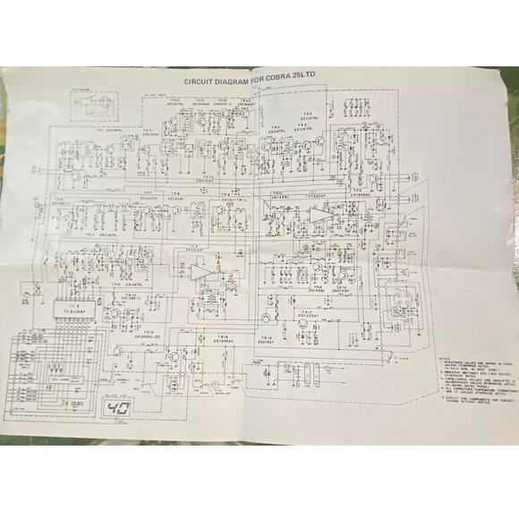 Circuit Diagram Cobra 25LTD CB Mobile Radio 40 Channel OEM Vintage Ephemera - Picture 1 of 4